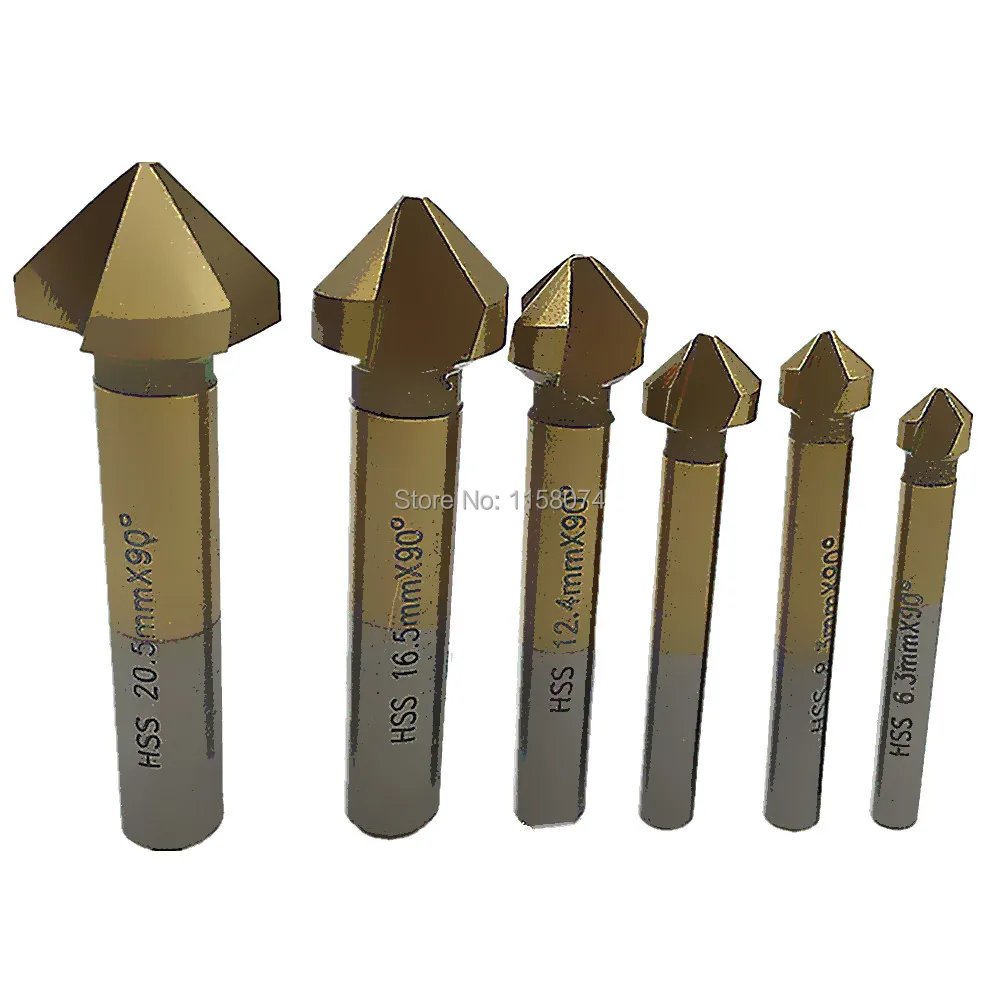 6pcs 3 Flute Titanium Chamfer Chamfering End Mill Cutter Bit Countersink Drill Bit 90 Degree Countersink Drill Bit Counter Sink
6pcs 3 Flute Titanium Chamfer Chamfering End Mill Cutter Bit Countersink Drill Bit 90 Degree Countersink Drill Bit Counter Sink