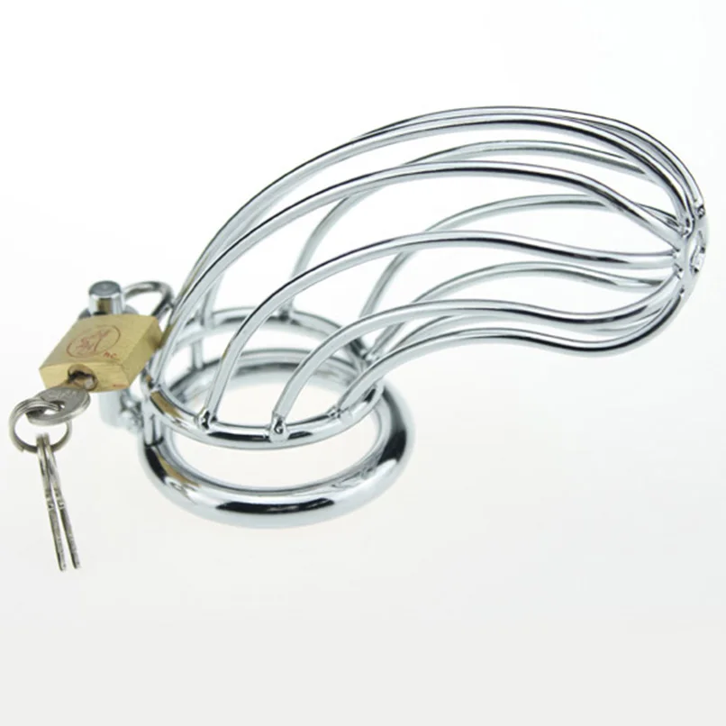 Stainless Steel Cock Cage With 3 Size Penis Ring Chastity Device Male Sex Toy, Chastity Belt Penis Cage Sex Products For Man