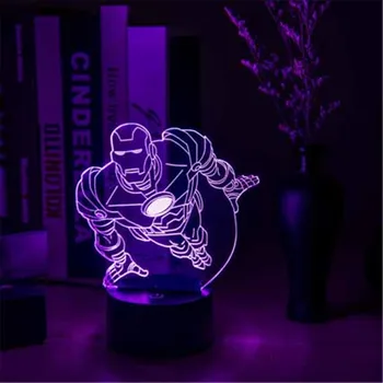 Super Hero Iron Man 3D Lamp Novelty Home Decor Table Lamp LED Remote Control illusion Night Light USB/AA Battery Powered
Super Hero Iron Man 3D Lamp Novelty Home Decor Table Lamp LED Remote Control illusion Night Light USB/AA Battery Powered