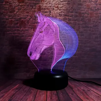 Colorful Halloween Horse Head Animal Figure 3D Nightlight Visual Illusion LED Mixed Color Change Light Desk Horse Model Toys
Colorful Halloween Horse Head Animal Figure 3D Nightlight Visual Illusion LED Mixed Color Change Light Desk Horse Model Toys