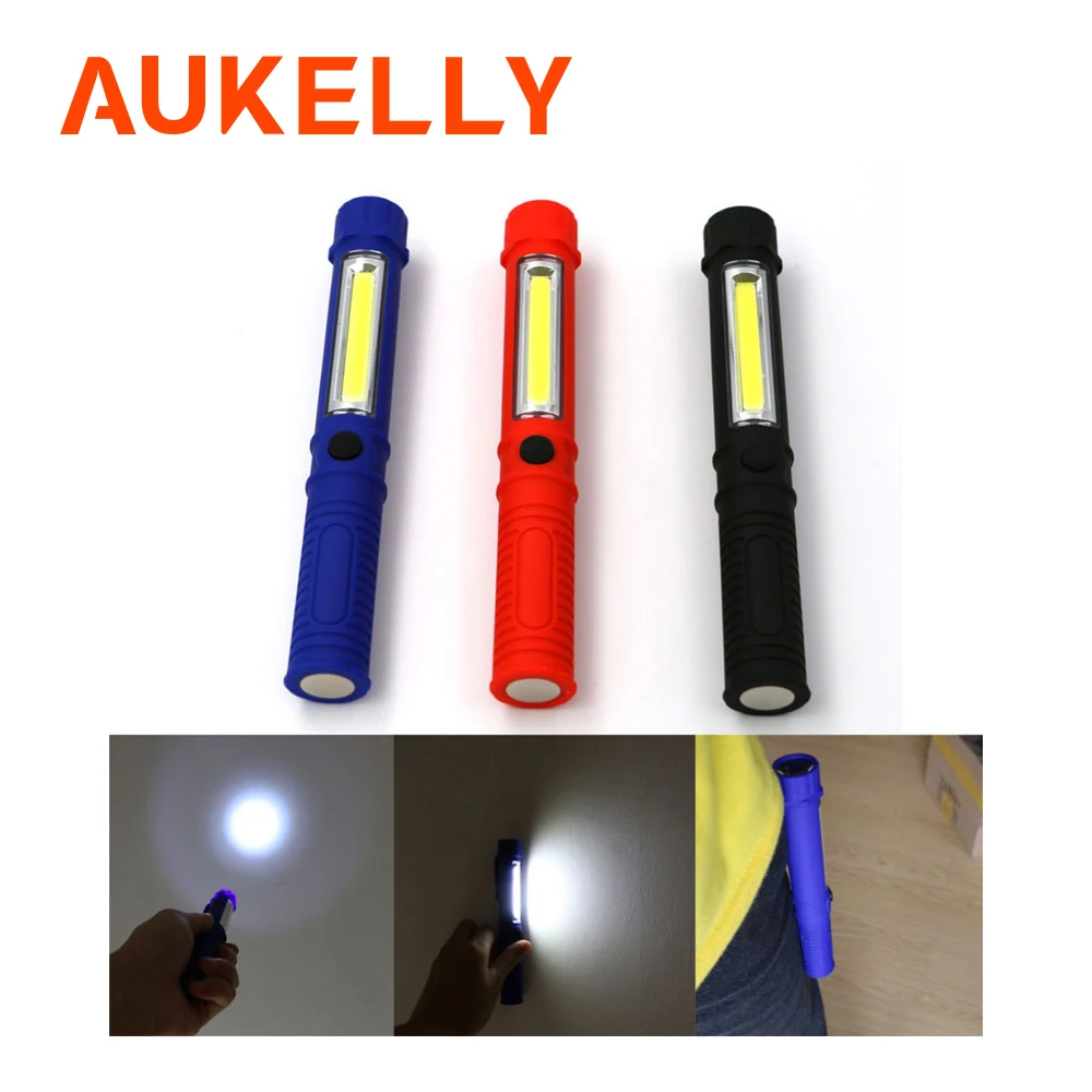 

Aukelly Multifunction COB LED Mini Pen Light Portable Work Inspection Flashlight Working Hand Torch Lamp With Magnet AAA