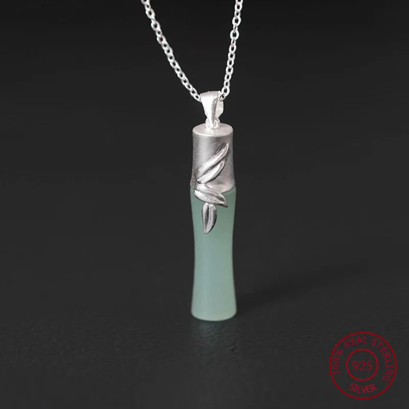 Real 925 Sterling Silver Necklaces & Pendants For Women Classy Vintage Chalcedony Bamboo Pendant Wedding Gift Fine Jewelry YN22
Real 925 Sterling Silver Necklaces & Pendants For Women Classy Vintage Chalcedony Bamboo Pendant Wedding Gift Fine Jewelry YN22
