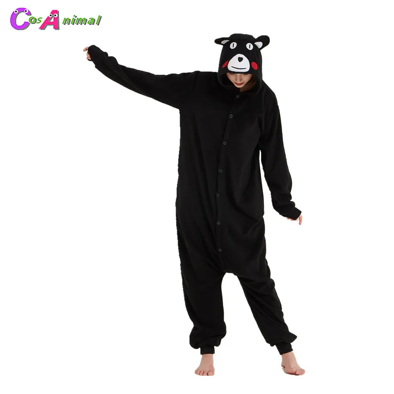 

Kumamon Bear Adult's Polar Fleece Kigurumi Women and Men Cartoon Animal Onesies Pajama Halloween Carnival Party Clothes