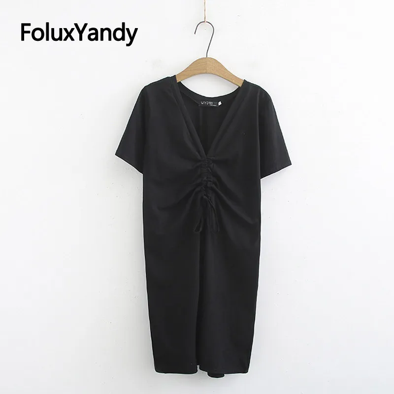 V-neck Dress Women Plus Size Vestidos Casual Stretch Summer Short Sleeve Dress Black KKFY3643
V-neck Dress Women Plus Size Vestidos Casual Stretch Summer Short Sleeve Dress Black KKFY3643
