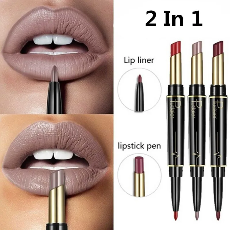 Pudaier Double End Matte lipsticks Lipliner Set Makeup Waterproof Long Lasting Red Lip Liner Pencil Labiales Beauty Cosmetics
Pudaier Double End Matte lipsticks Lipliner Set Makeup Waterproof Long Lasting Red Lip Liner Pencil Labiales Beauty Cosmetics