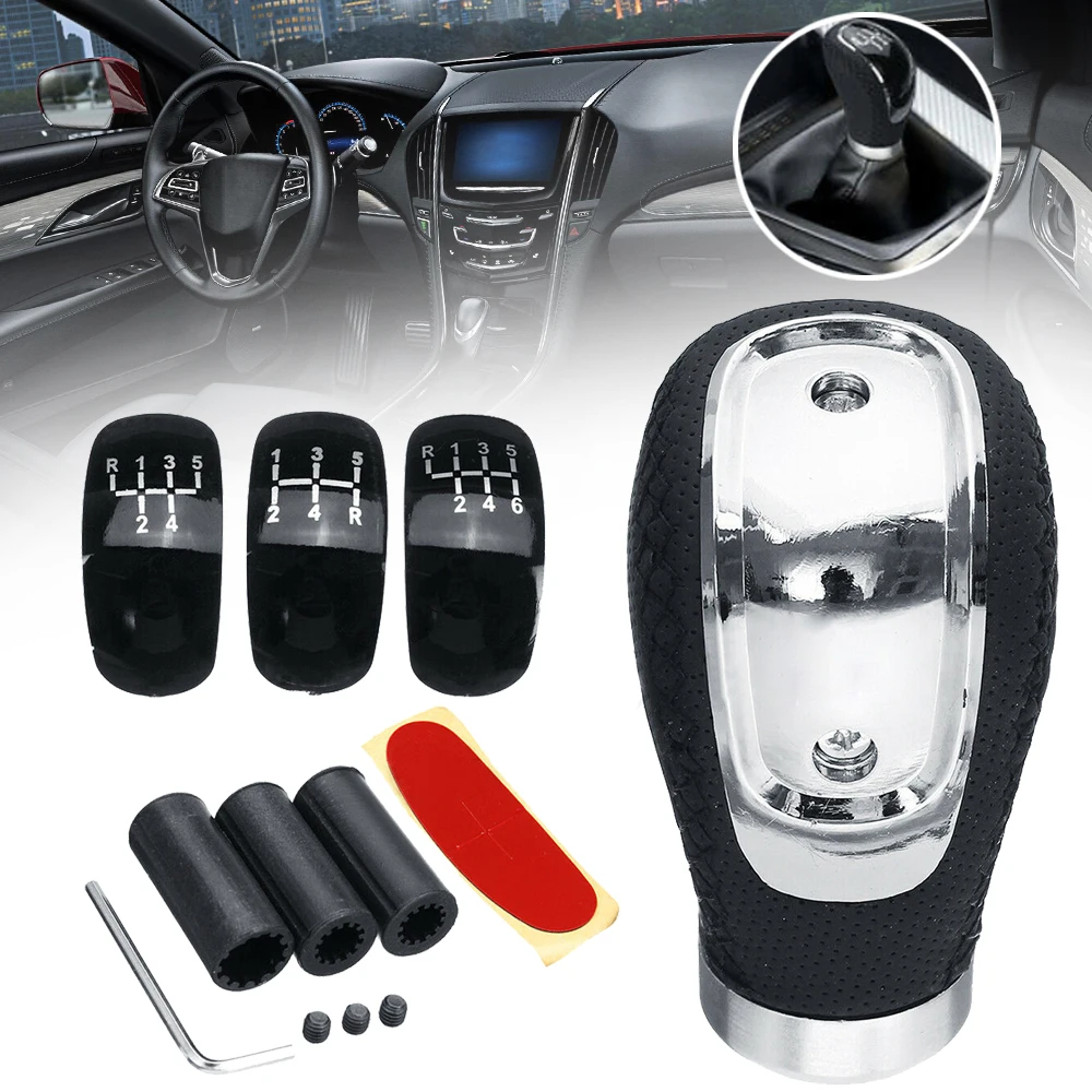 Mayitr 1pc Genuine Leather 5 6 Speed Gearstick Universal Manual Car Gear Stick Shift Knob+ 3 Caps for Car Interior Parts
Mayitr 1pc Genuine Leather 5 6 Speed Gearstick Universal Manual Car Gear Stick Shift Knob+ 3 Caps for Car Interior Parts
