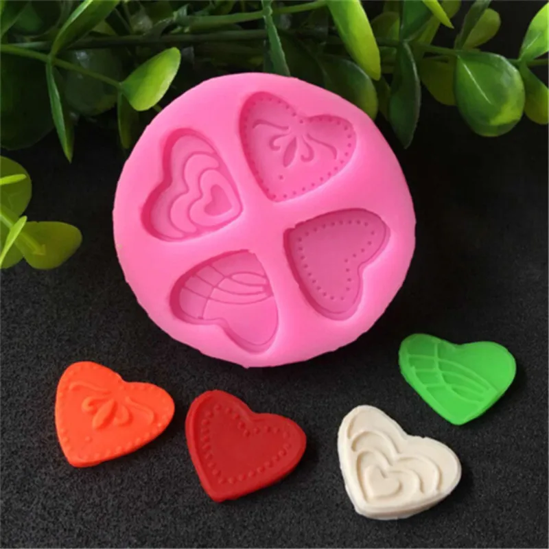 3D Silicone DIY New Four Love Hearts Form Fondant Chocolate Candy Cake Ice Mold Jelly Chocolate Mould Baking Tools
3D Silicone DIY New Four Love Hearts Form Fondant Chocolate Candy Cake Ice Mold Jelly Chocolate Mould Baking Tools