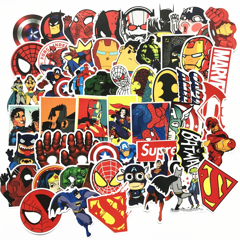 50Pcs/Set Cartoon Super Hero Graffiti Spiderman Scooter Stickers On Laptop Refrigerator Children's Sticker Waterproof JDM Anime
50Pcs/Set Cartoon Super Hero Graffiti Spiderman Scooter Stickers On Laptop Refrigerator Children's Sticker Waterproof JDM Anime