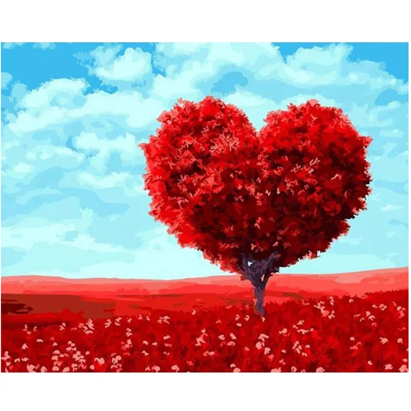 RIHE Red Heart Tree Digital Diy oil painting by numbers, wall decor on canvas, oil coloring paint by numbers for adults 40x50cm
RIHE Red Heart Tree Digital Diy oil painting by numbers, wall decor on canvas, oil coloring paint by numbers for adults 40x50cm