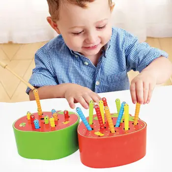 Baby Wooden Toys 3D Early Childhood Color Cognitive Magnetic Montessori Educational Toys Catch Worm Game Strawberry/Apple
Baby Wooden Toys 3D Early Childhood Color Cognitive Magnetic Montessori Educational Toys Catch Worm Game Strawberry/Apple