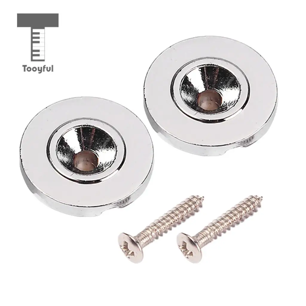 2pcs Steel Guitar String Trees Retainer Buckle Bass Accessory with Screw Guide for Electric Bass Guitar Parts Replacement Chrome