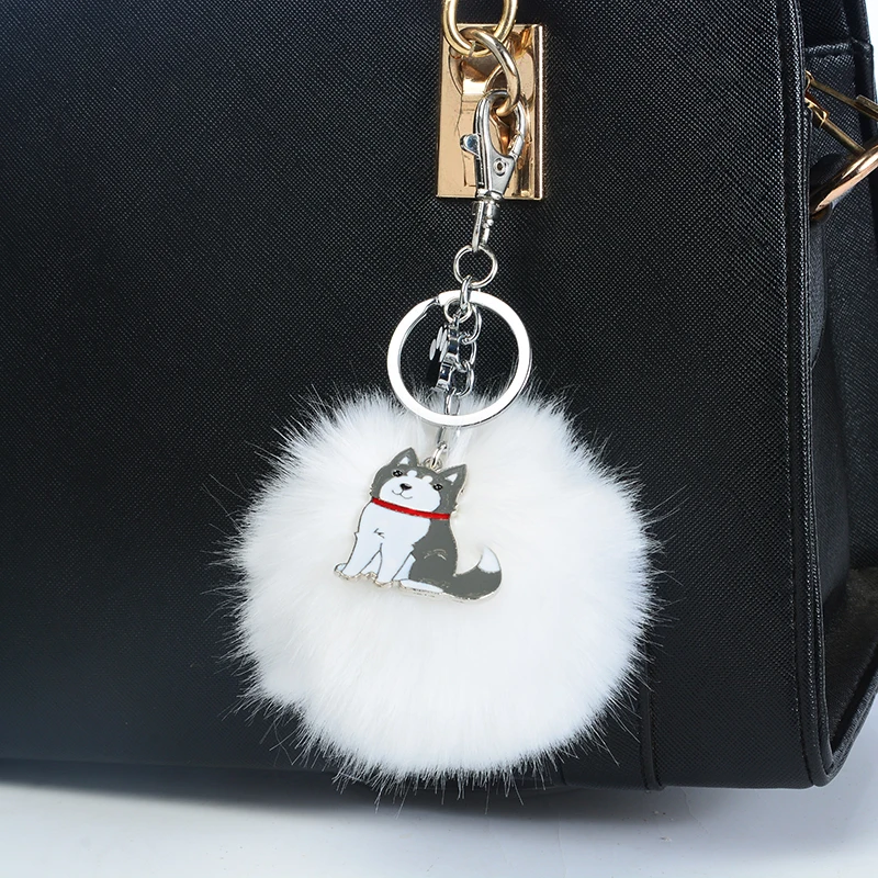 Rabbit Fur Pompom Siberian Husky Key Chains For Women Men Alloy Pom Pom Ball Dog Pendant Bag Charm Keyring Car Keychain Key Ring
Rabbit Fur Pompom Siberian Husky Key Chains For Women Men Alloy Pom Pom Ball Dog Pendant Bag Charm Keyring Car Keychain Key Ring