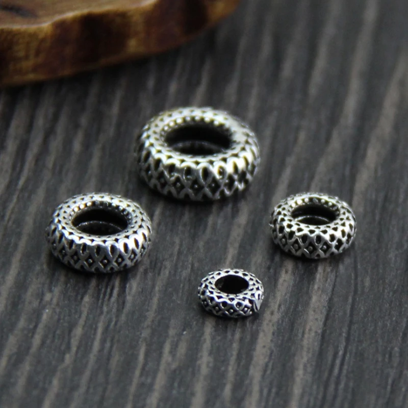 925 Sterling Thai Silver wheel round circle carved Spacer Beads for making jewelry accessories 6-12mm 5pcs
925 Sterling Thai Silver wheel round circle carved Spacer Beads for making jewelry accessories 6-12mm 5pcs