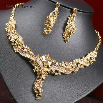 Elegant Champagne Shiny Bridal Jewelry Sets 2019 with Rhinestone Red Wedding Necklaces and Stud Earrings Wedding Accessories
Elegant Champagne Shiny Bridal Jewelry Sets 2019 with Rhinestone Red Wedding Necklaces and Stud Earrings Wedding Accessories