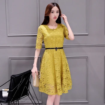 Elegant Lace With Belt Dresses For Women Fashion Office Lady O-neck Dress Female Ukraine Temperament Hollow Vestido De Festa
Elegant Lace With Belt Dresses For Women Fashion Office Lady O-neck Dress Female Ukraine Temperament Hollow Vestido De Festa