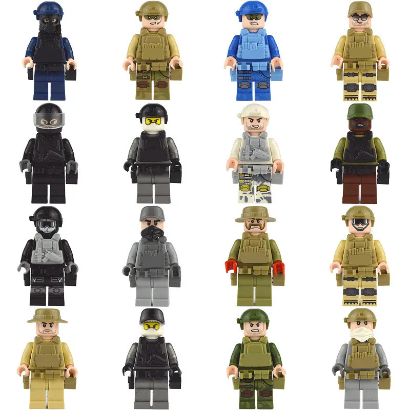 16pcs LegoINGlys Military World War 2 SWAT Soldiers WW2 Army Special Forces DIY Model Building Blocks Bricks Figures Toys Boys
16pcs LegoINGlys Military World War 2 SWAT Soldiers WW2 Army Special Forces DIY Model Building Blocks Bricks Figures Toys Boys