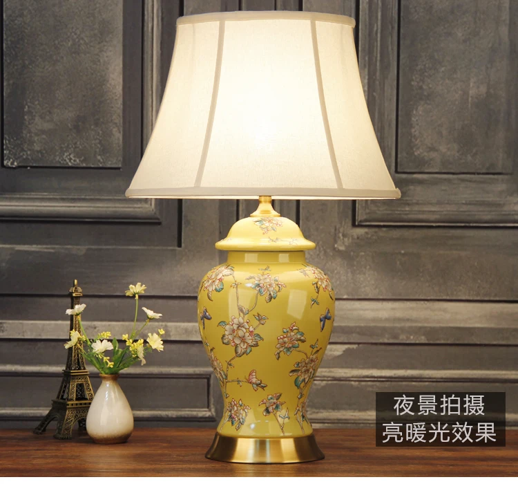 Bedroom vintage table lamp china living room Table Lamp for wedding decoration ceramic art china table lamp (5)
