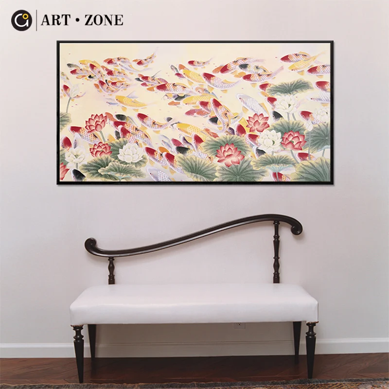 ART ZONE Carp Lotus Pond Canvas Painting Chinese Retro Animal Landscape Wall Art Poster Home Decor Artistic Conception Painting
ART ZONE Carp Lotus Pond Canvas Painting Chinese Retro Animal Landscape Wall Art Poster Home Decor Artistic Conception Painting