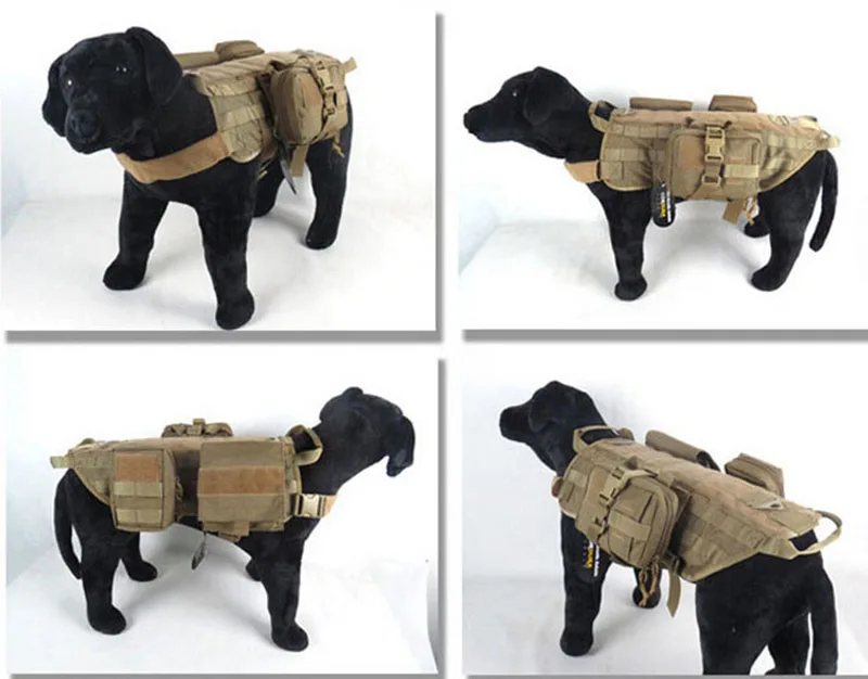 Army Dog Tactical Vests Outdoor Military Dog Clothes Load Bearing Harness Tactical Dog Training Molle Vest Harness XL1111