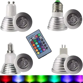 Smart LED RGB 3W BULB, E27 E14 GU10 85-265V ,MR16 DC12V ,16 COLORS WITH 24KEYS REMOTE, Home Decoration Bar Bedroom FR007
Smart LED RGB 3W BULB, E27 E14 GU10 85-265V ,MR16 DC12V ,16 COLORS WITH 24KEYS REMOTE, Home Decoration Bar Bedroom FR007