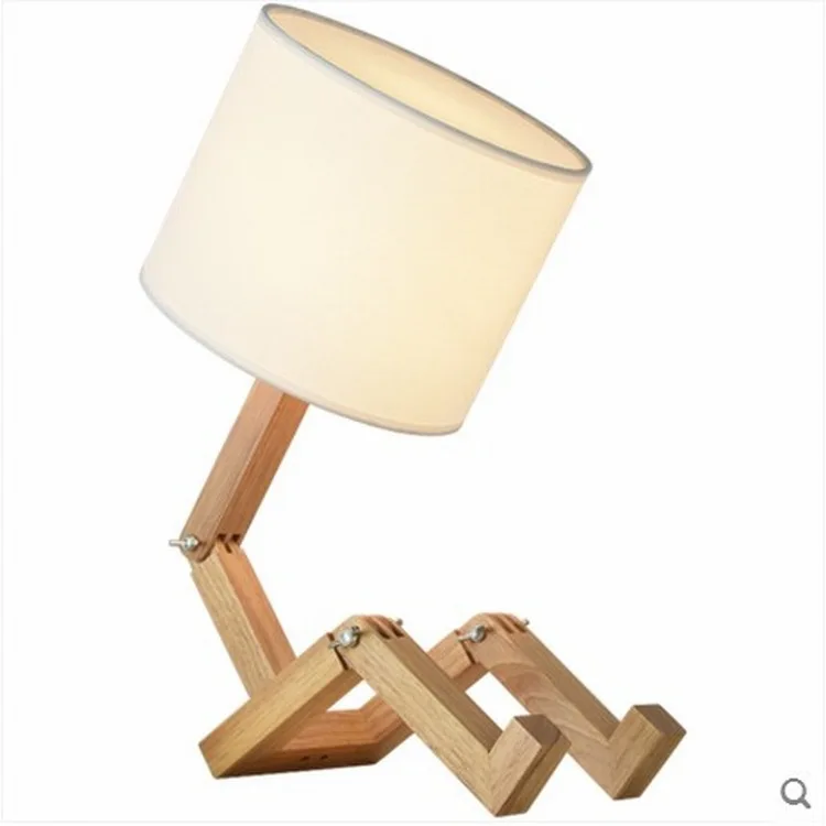 Table Lamps for bedroom Wooden Robot Shape E27 Lamp Holder Modern Cloth Art Wood Desk Table Lamp Parlor Indoor Study Night Light
Table Lamps for bedroom Wooden Robot Shape E27 Lamp Holder Modern Cloth Art Wood Desk Table Lamp Parlor Indoor Study Night Light