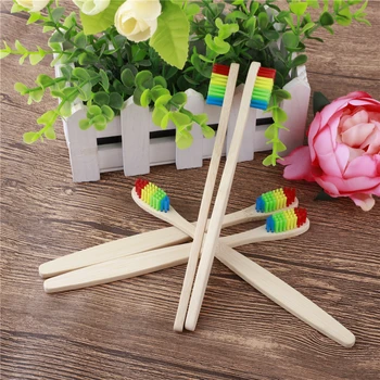5pcs/set Environmentally Bamboo Toothbrush Soft Bristle Dental Oral Care Rainbow Color Travel Portable Tooth Brush for Adult
5pcs/set Environmentally Bamboo Toothbrush Soft Bristle Dental Oral Care Rainbow Color Travel Portable Tooth Brush for Adult