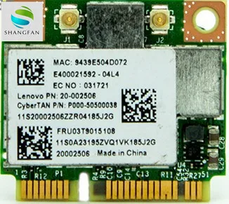 Broadcom BCM943227 BCM943227HM4L 802.11b/g/n 300Mbps Wireless Wifi Half Mini PCI-E Wlan Card for Lenovo IBM Z370 Z570 Z475 B475
Broadcom BCM943227 BCM943227HM4L 802.11b/g/n 300Mbps Wireless Wifi Half Mini PCI-E Wlan Card for Lenovo IBM Z370 Z570 Z475 B475