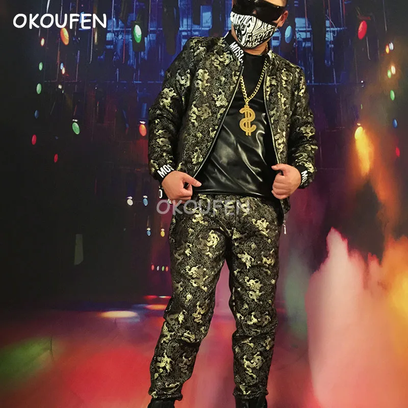 2018 New fashion Embroidery Gold Dragon Baseball uniforms night club bar male singer DJ hairdresser stage clothing
2018 New fashion Embroidery Gold Dragon Baseball uniforms night club bar male singer DJ hairdresser stage clothing