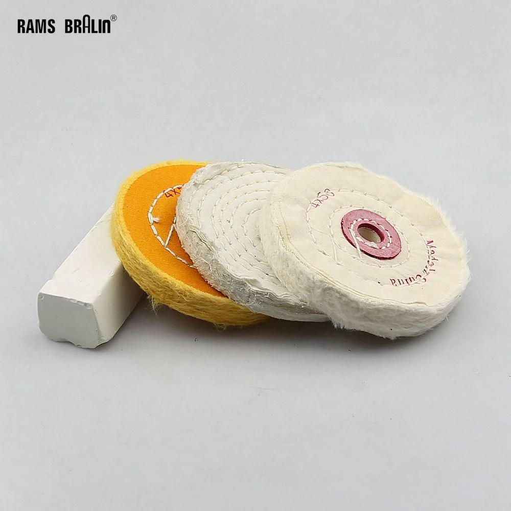 4"/100mm Spiral Sewn Polishing Buffing Wheel & Compound Wax Set for Metal Mirror Finish
4"/100mm Spiral Sewn Polishing Buffing Wheel & Compound Wax Set for Metal Mirror Finish