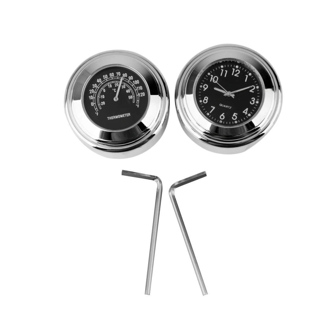 Waterproof 7/8'-1' Handlebar Handle Bar Clock Temp Thermometer For Yamaha A1