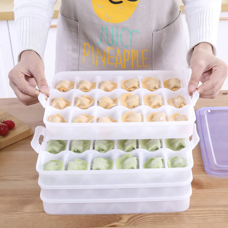 Portable Multi-layer Quick-frozen Dumpling Storage Boxes Fresh Food Tray for Refrigerator Plastic Organizer Rangement Box
Portable Multi-layer Quick-frozen Dumpling Storage Boxes Fresh Food Tray for Refrigerator Plastic Organizer Rangement Box