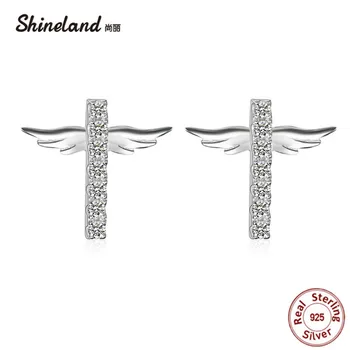 Shineland Hot Sell Fashion Luxury Angel Wings 100% 925 Sterling Silver Cross Tiny Zircon Stud Earrings For Women Lady Gift 2020
Shineland Hot Sell Fashion Luxury Angel Wings 100% 925 Sterling Silver Cross Tiny Zircon Stud Earrings For Women Lady Gift 2020