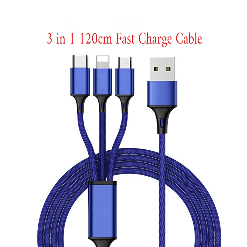 3 in 1 3in1 USB Cable 2A Fast Charge Micro USB +Type C Cable 120cm Nylon Braided Multiple Cable for Samsung Xiaomi HUAWEI LeTV
3 in 1 3in1 USB Cable 2A Fast Charge Micro USB +Type C Cable 120cm Nylon Braided Multiple Cable for Samsung Xiaomi HUAWEI LeTV