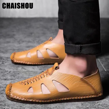CHAISHOU 2019 Men Soft Sandals Comfortable Men Summer Shoes Leather Sandals Cutout Breathable Dad Casual Zapatilla Hombre B-259
CHAISHOU 2019 Men Soft Sandals Comfortable Men Summer Shoes Leather Sandals Cutout Breathable Dad Casual Zapatilla Hombre B-259