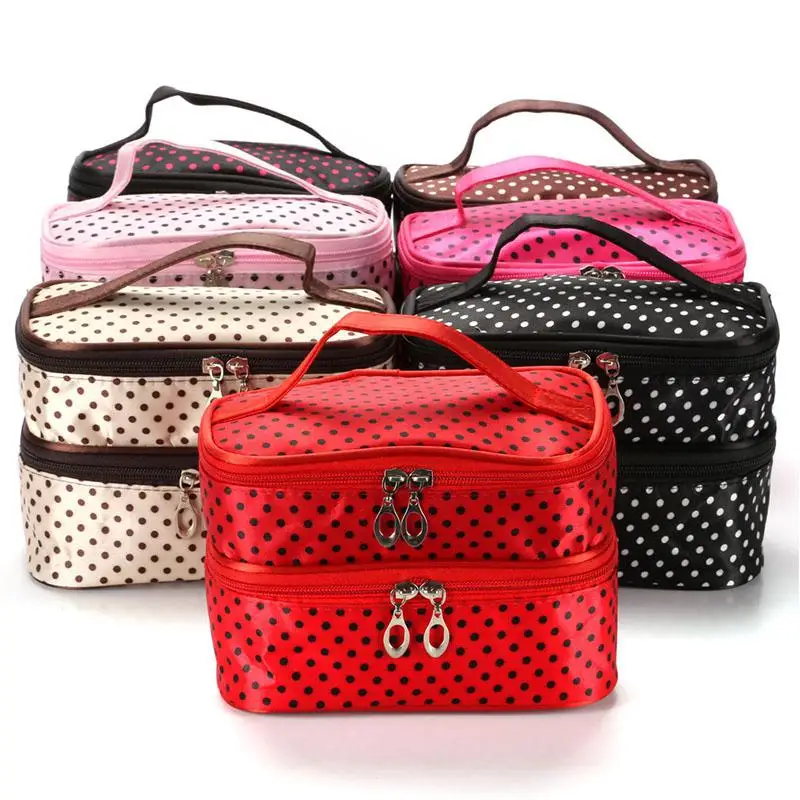 DSstyles Double-layer Makeup Bag Travel Cosmetics Storage Bags Wave Point Travel Case Toiletry Beauty Organizer Zipper Handbag
DSstyles Double-layer Makeup Bag Travel Cosmetics Storage Bags Wave Point Travel Case Toiletry Beauty Organizer Zipper Handbag
