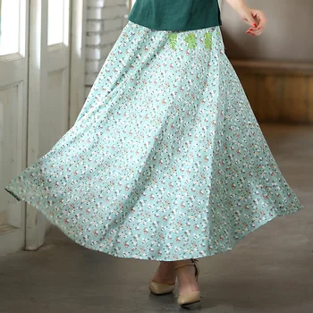 Shanghai Story women long skirts Sakura print Blend Linen Long shirt casual Skirt for Spring Chinese Style Bohemian Skirts
Shanghai Story women long skirts Sakura print Blend Linen Long shirt casual Skirt for Spring Chinese Style Bohemian Skirts