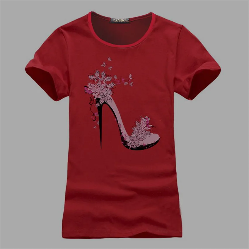 ZSIIBO-NVTX53-NEW-High-heeled-Shoes-Printing-T-shirt-Women-Fashion-Summer-Camisetas-Women-T-Shirt (2)