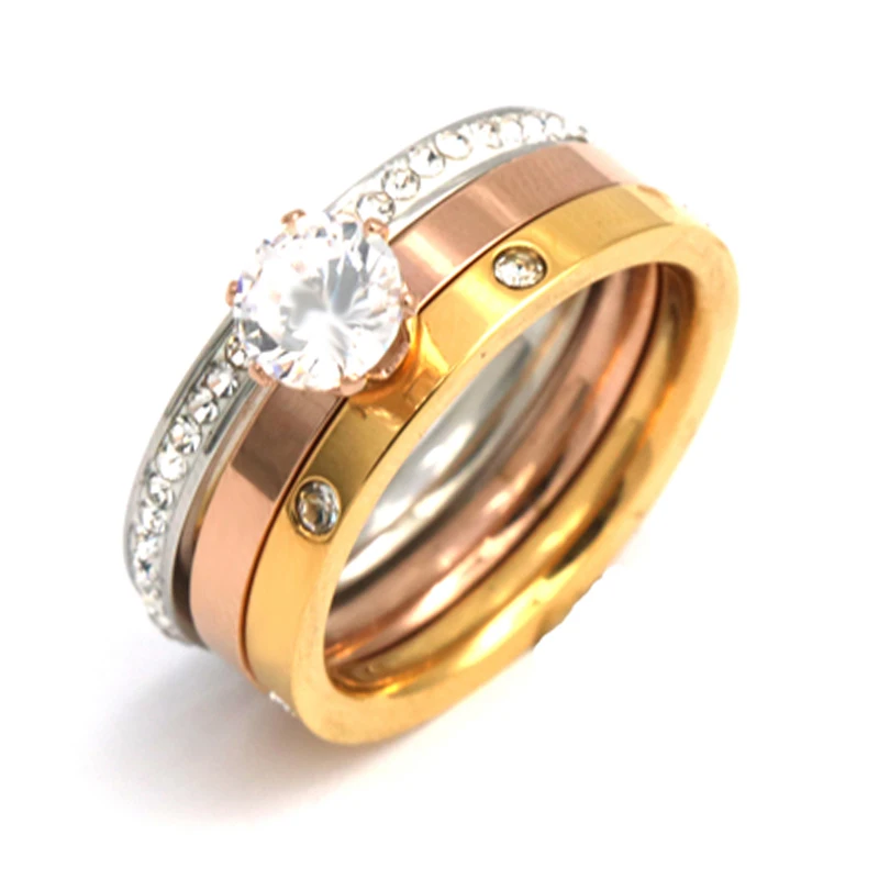 316L Stainless Steel Jewelry Unique 3in1 Heart Rings For Women three-color Steel CZ Crystal rings
316L Stainless Steel Jewelry Unique 3in1 Heart Rings For Women three-color Steel CZ Crystal rings