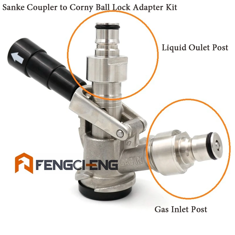 Cornelius Type Ball Lock Post for Keg Coupler Kit - Gas & Liquid posts, Commercial Keg convert to Cornelius Ball Lock Keg
Cornelius Type Ball Lock Post for Keg Coupler Kit - Gas & Liquid posts, Commercial Keg convert to Cornelius Ball Lock Keg
