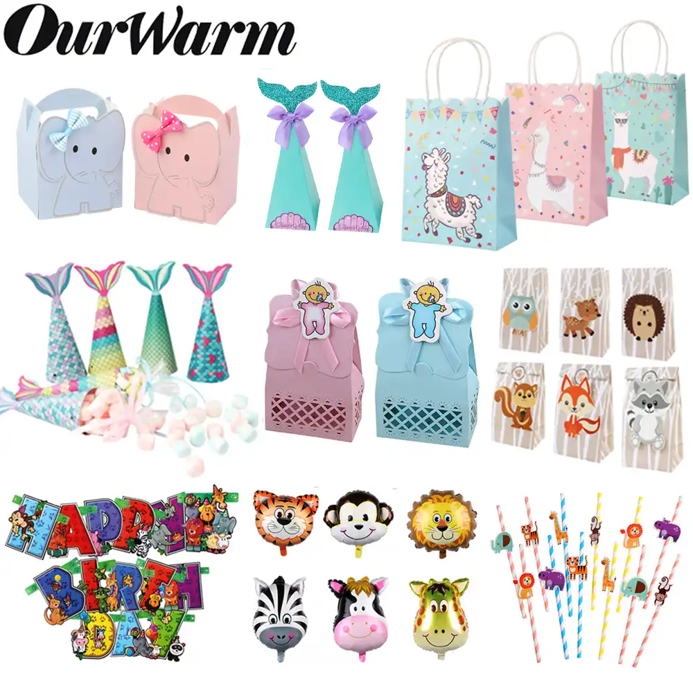 ourwarm animal paper candy bag kids birthday gifts elephant