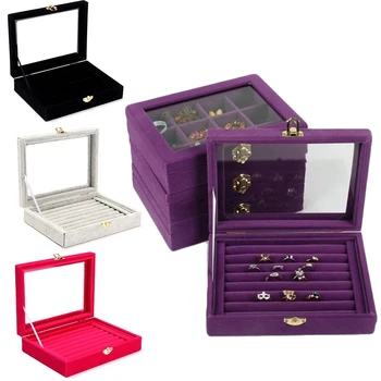Useful Velvet Glass Jewelry Ring Display Organizer Box Tray Holder Earring Storage Case for Newlyweds gifts package Dropship
Useful Velvet Glass Jewelry Ring Display Organizer Box Tray Holder Earring Storage Case for Newlyweds gifts package Dropship