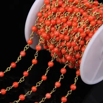 4mm Orange Coral Round Beaded Rosary Chains,Natural Stone Smooth Gems Brass Bronze Wire Wrapped Chains Earrings Crafts Bracelet
4mm Orange Coral Round Beaded Rosary Chains,Natural Stone Smooth Gems Brass Bronze Wire Wrapped Chains Earrings Crafts Bracelet