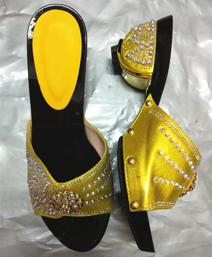 Фото Top sale yellow african shoes with rhinestone women pumps for party dress LE-1 | Обувь