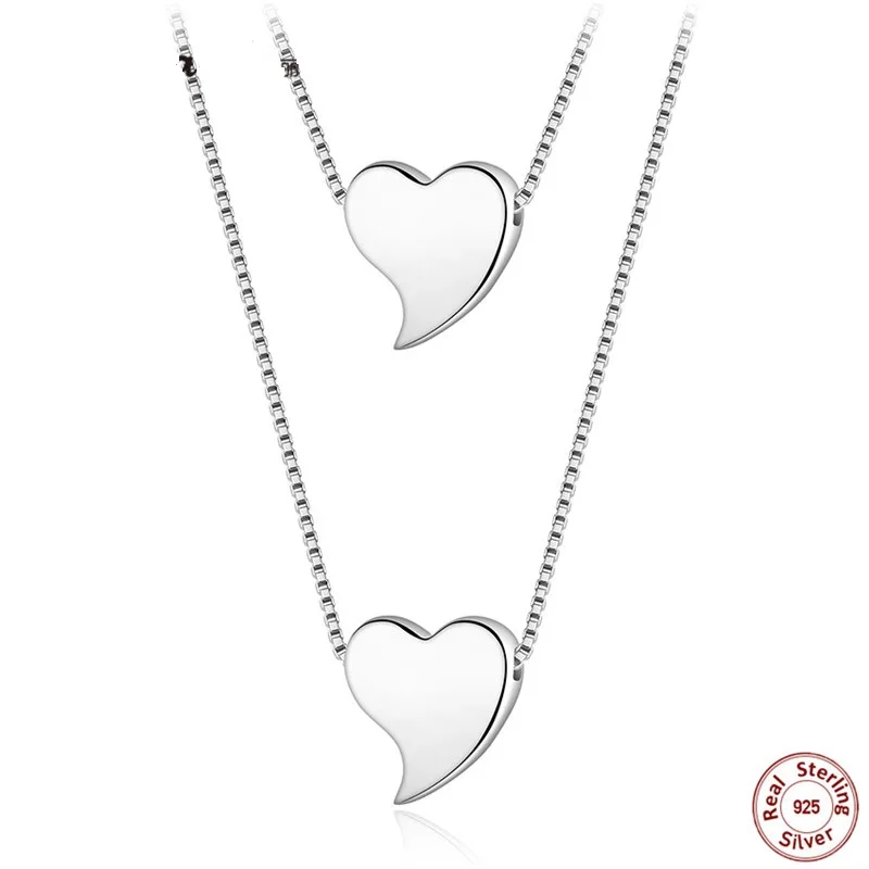 2019 Hot Genuine 925 Silver Double Layers Heart Design Pendant Necklace Female High Quality Fashion Accessories Bijoux Gift
2019 Hot Genuine 925 Silver Double Layers Heart Design Pendant Necklace Female High Quality Fashion Accessories Bijoux Gift