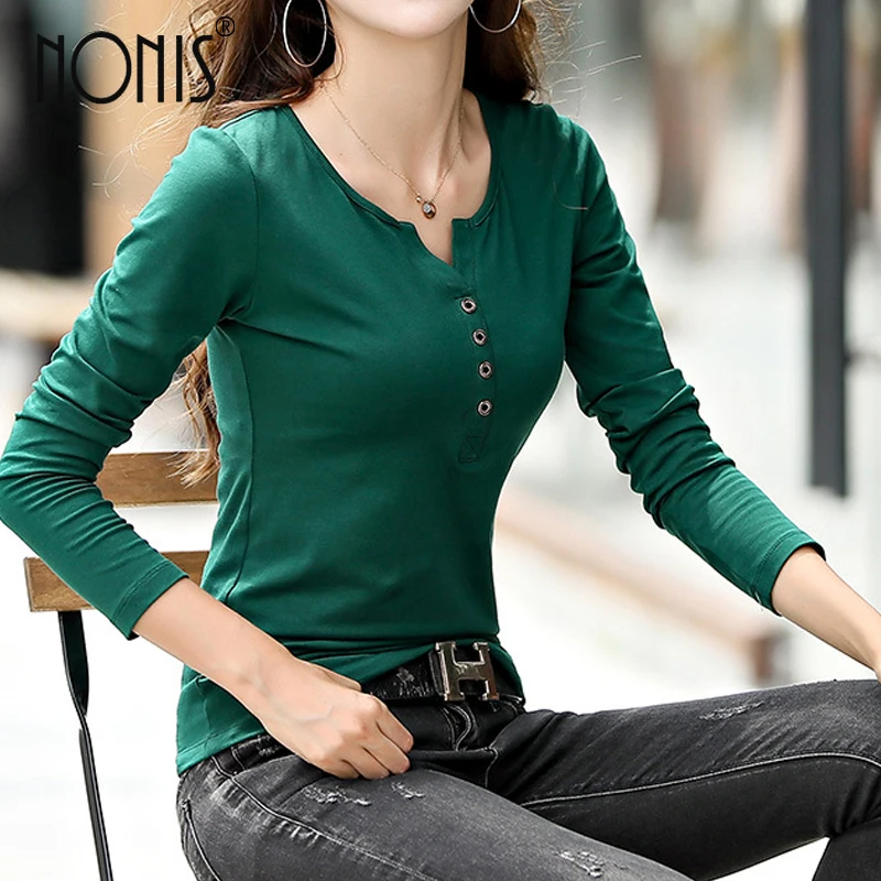 Cotton Tees Women Basic T shirts Spring Autumn Woman Slim Tops Long Sleeve Casual Shirts Female Large Size Clothings White Green
Cotton Tees Women Basic T shirts Spring Autumn Woman Slim Tops Long Sleeve Casual Shirts Female Large Size Clothings White Green