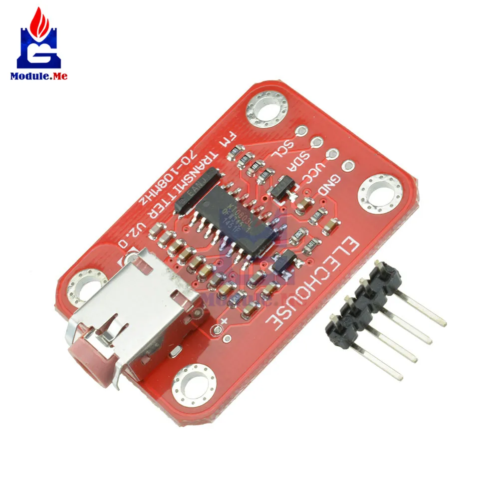 FM Radio Transmitter Module V2.0 Digital Radio Transmitter Board for Arduino I2C Interface TTL MIC VCC SDA SCL 3V 5V
FM Radio Transmitter Module V2.0 Digital Radio Transmitter Board for Arduino I2C Interface TTL MIC VCC SDA SCL 3V 5V
