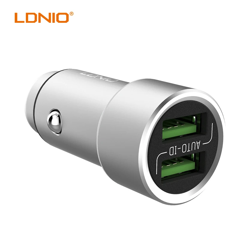 LDNIO C302 3.6A цинковый сплав Материал USB Автомобильное Зарядное устройство с 2 порт