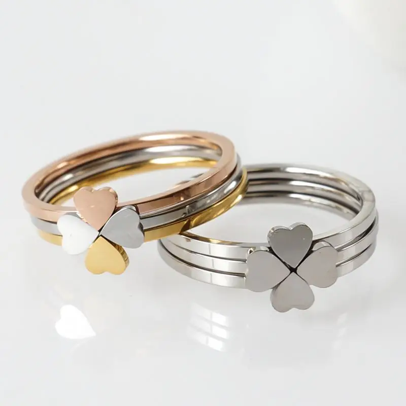 Stainless Steel Charm Heart Lover Rings Set Women Gold Plating Lucky Leaf Trendy DIY Ring Party Wedding Female Jewelry Gift
Stainless Steel Charm Heart Lover Rings Set Women Gold Plating Lucky Leaf Trendy DIY Ring Party Wedding Female Jewelry Gift