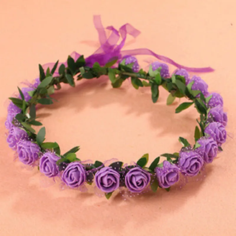 9 colors Fashion Women Bride Flower Headband Bohemian Style Rose Flower Crown Hairband Ladies Elastic Beach Hair Accessories
9 colors Fashion Women Bride Flower Headband Bohemian Style Rose Flower Crown Hairband Ladies Elastic Beach Hair Accessories