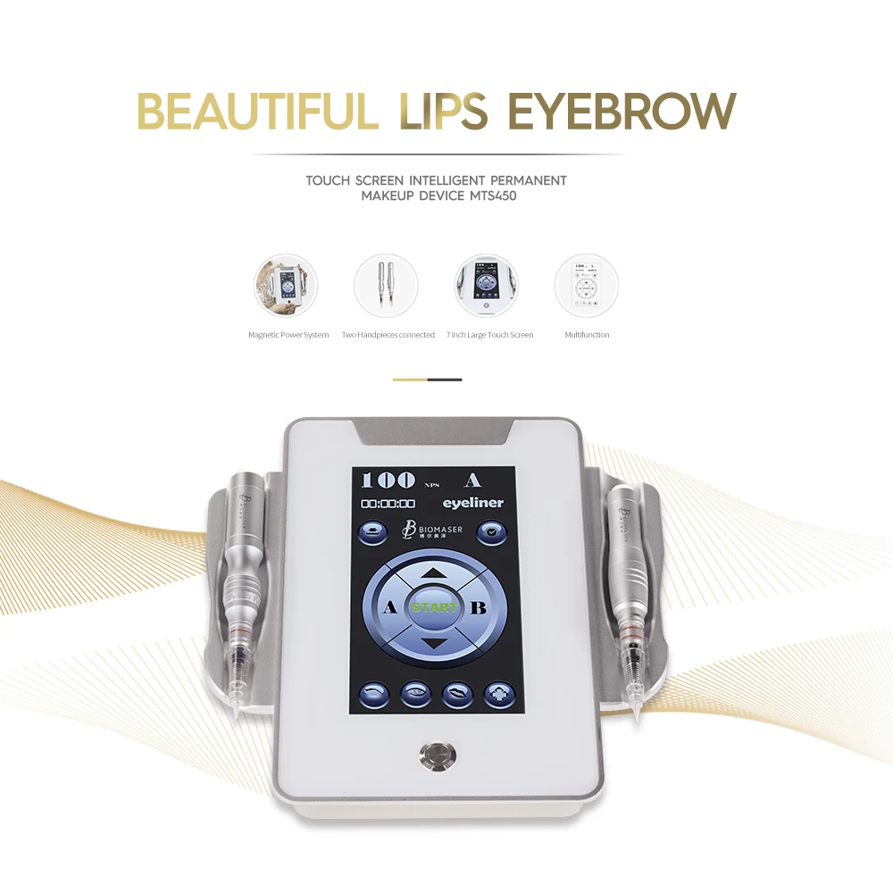 Biomaser MTS450 Digital Permanent makeup Machine 7 inch Touch Pad Screen with 2 Permanent makeup Pen Rotary Needles1r Foot pedal
Biomaser MTS450 Digital Permanent makeup Machine 7 inch Touch Pad Screen with 2 Permanent makeup Pen Rotary Needles1r Foot pedal
